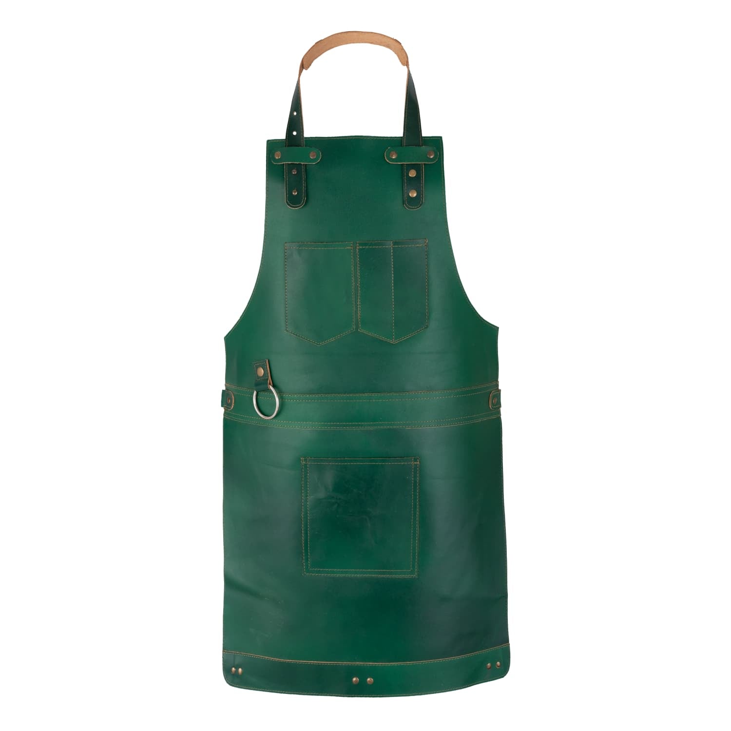 The Mississippi Green Full Grain Kids Leather Apron