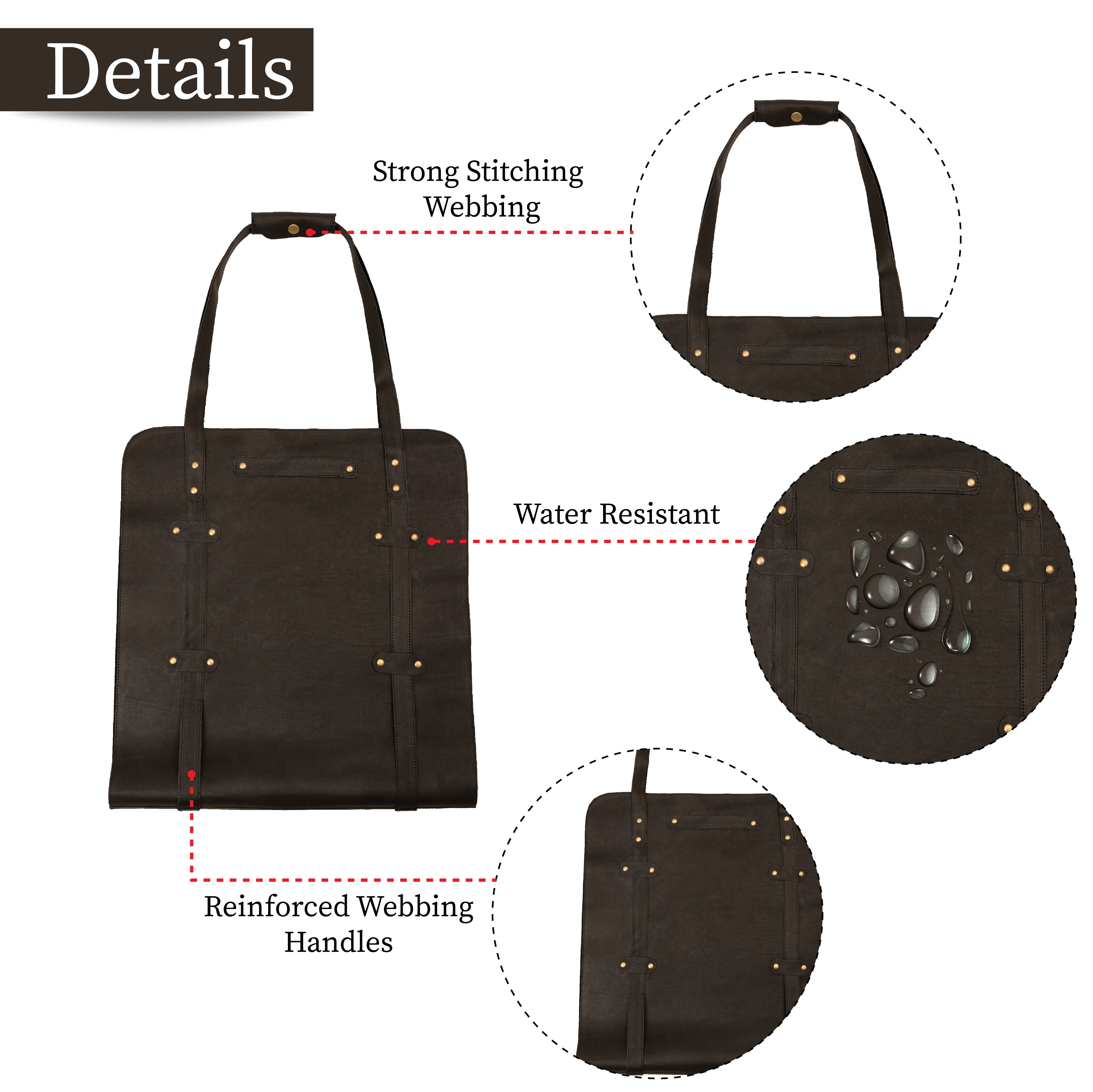 The Isle of Weight Black Leather Firewood Carrier