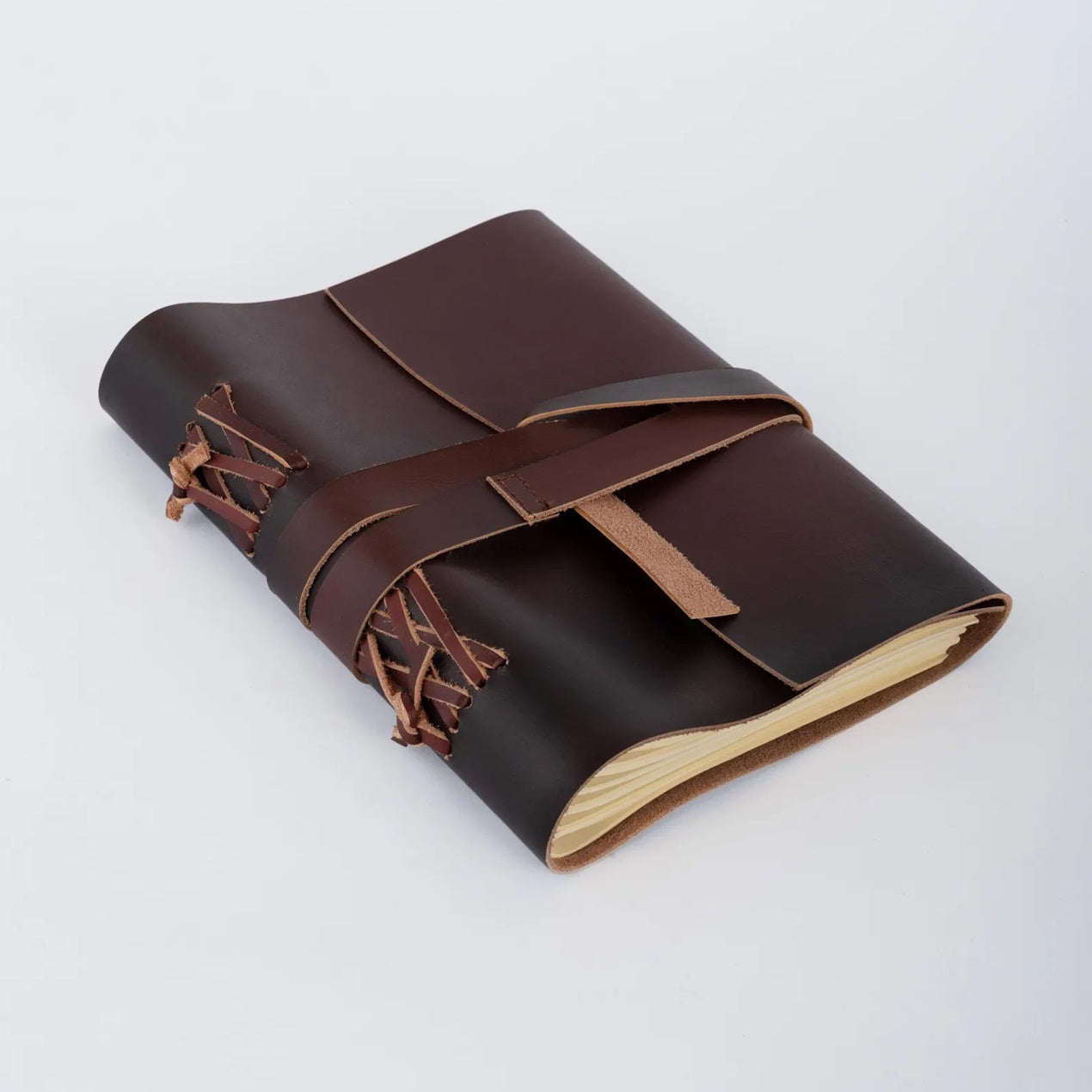 Dark Brown Leather Laptop Bag with Leather Journal and Dufffle Bag Gift Set - Leather Travel Set