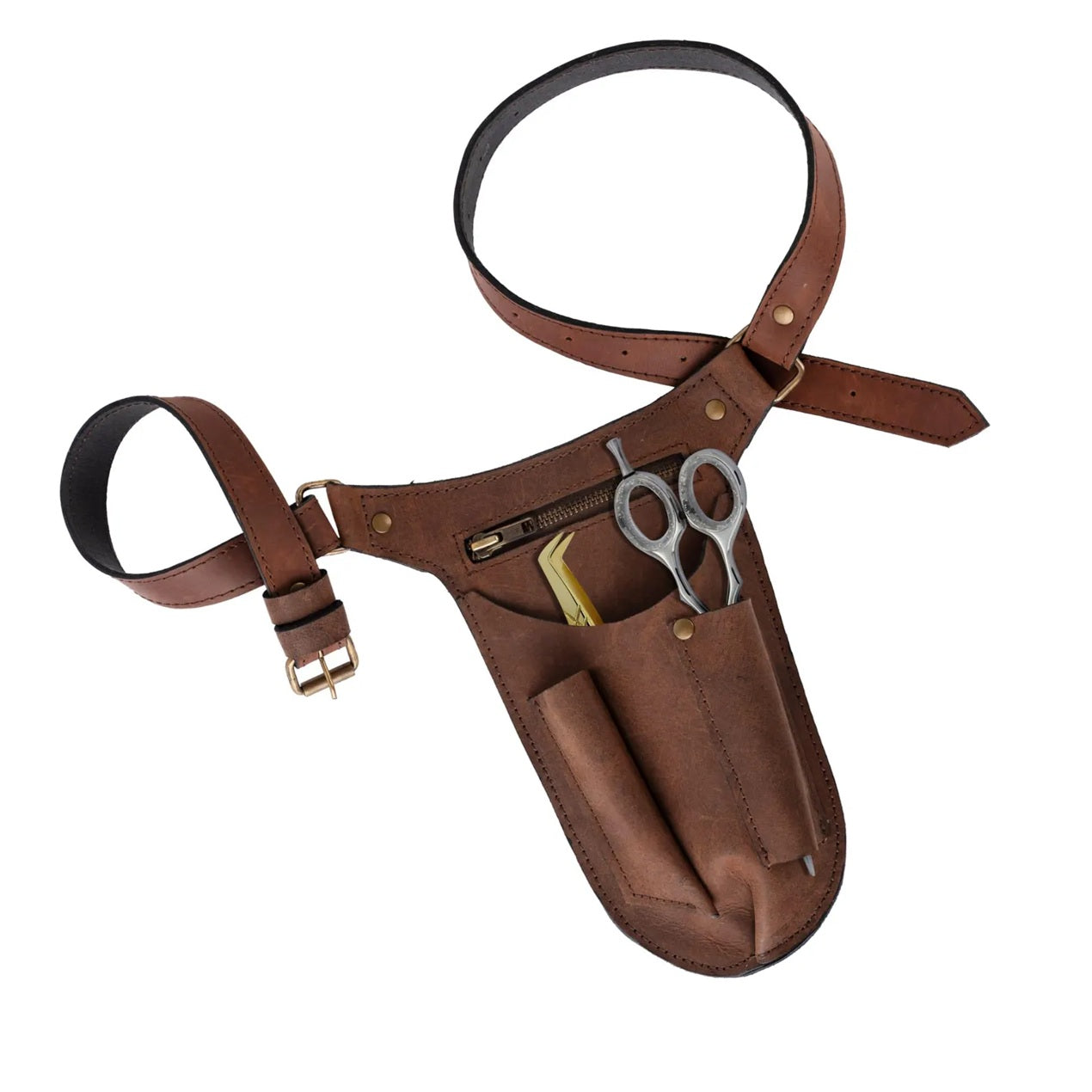 The Essex Brown Gardener & Hair Artist Stylish Leather Tool Belt