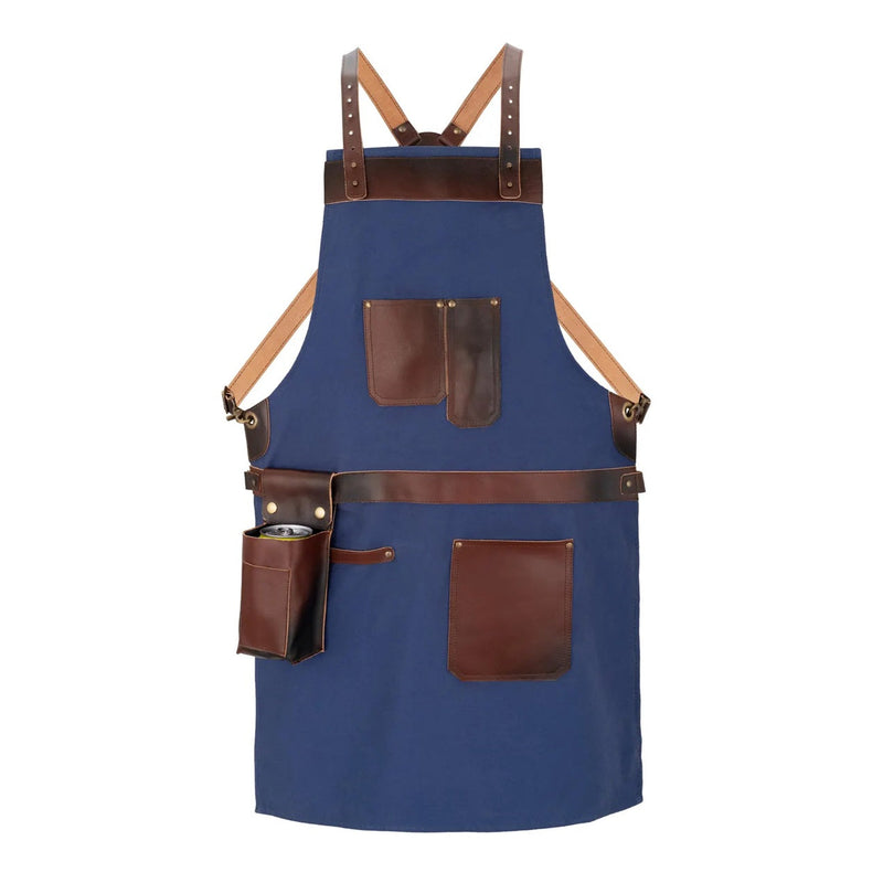 The North Carolina Blue Canvas Crossbody Apron with Can Pocket