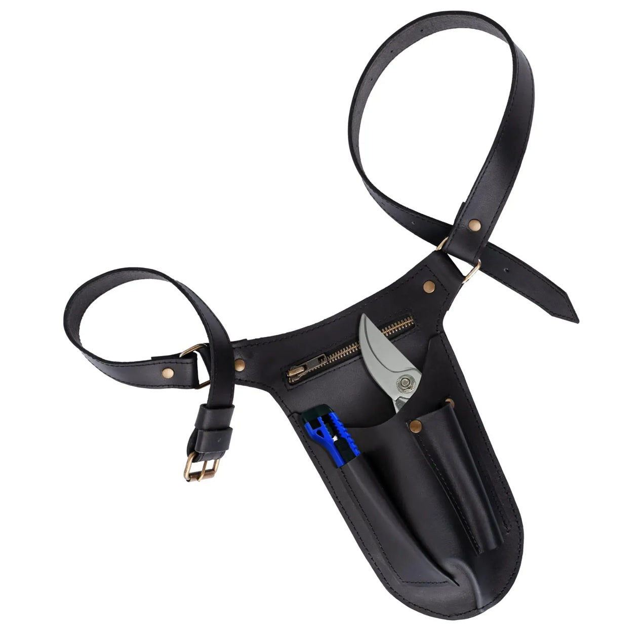 The Essex Black Gardener & Hair Artist Stylish Leather Tool Belt