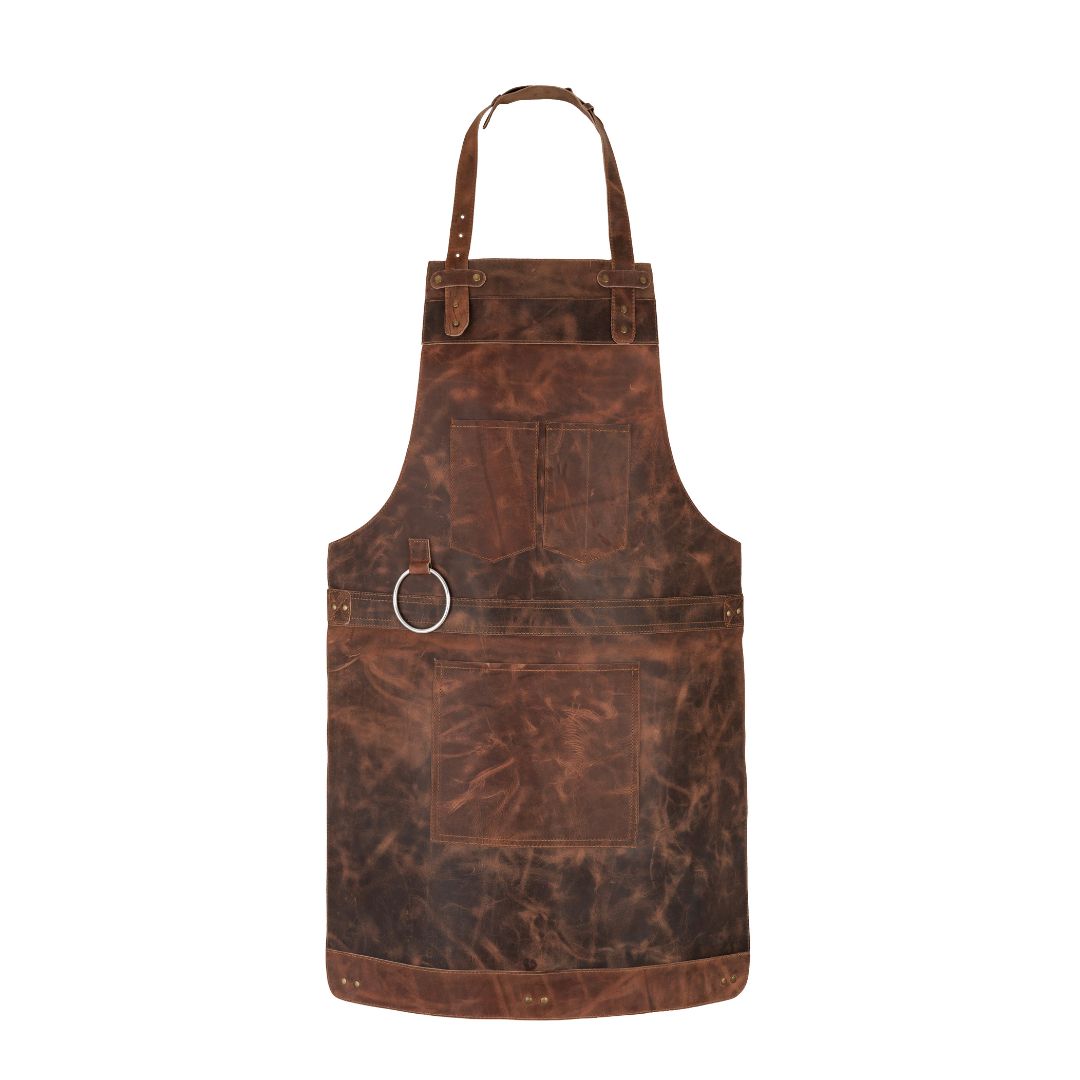 Dark Brown Crazy Horse Pull up Leather apron