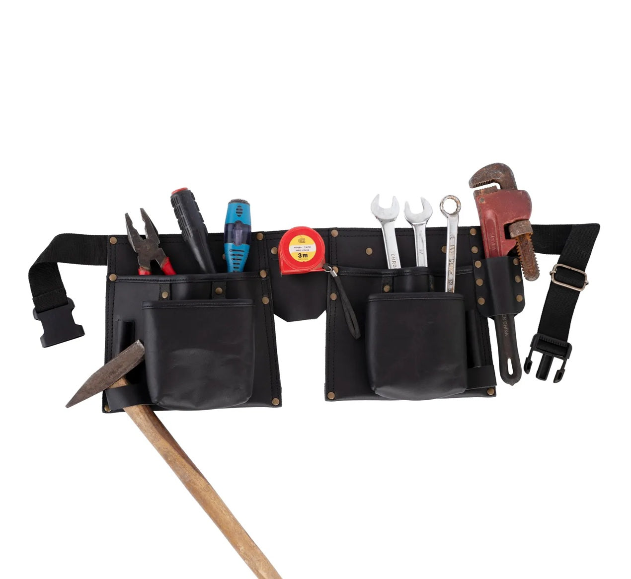 The Dorset Black Full Grain Leather Tool Belt Wrench Holder Mechanics Tool Belt