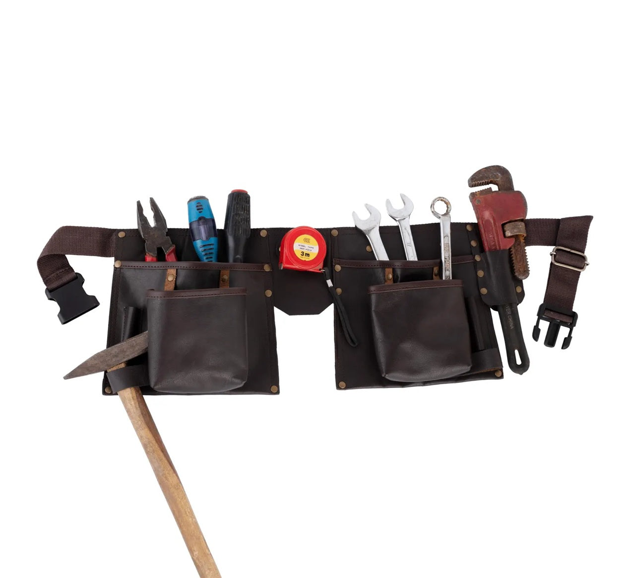 The Dorset Brown Full Grain Leather Tool Belt Wrench Holder Mechanics Tool Belt