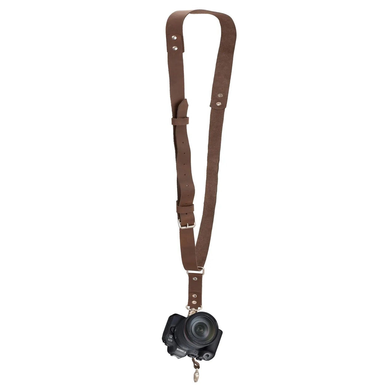 The Bedfordshire Dark Brown Leather Camera Belt B Dual Camera Strap