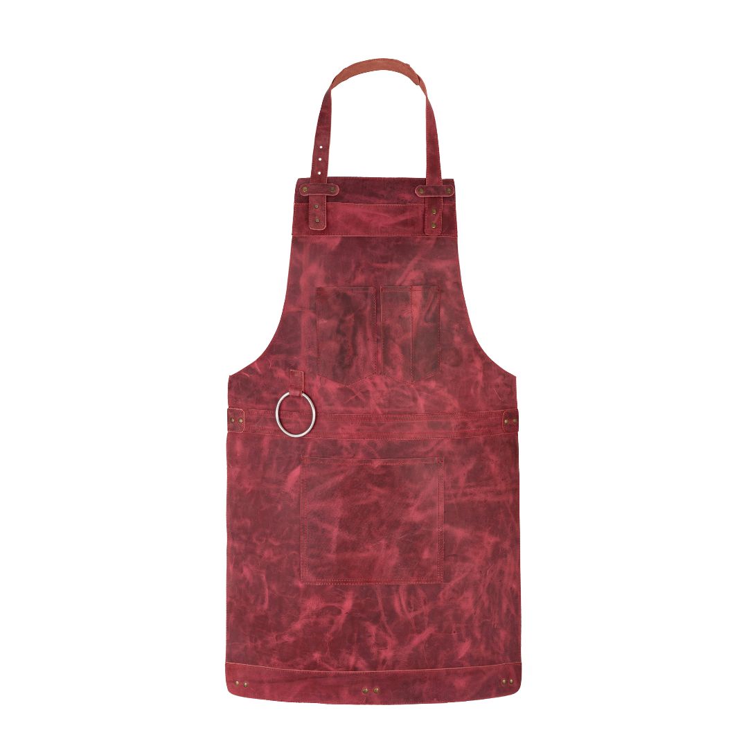 Pink Rose Crazy Horse Pull up Leather apron