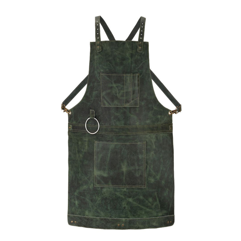 Olive Green Crazy Horse Pull up Crossbody Leather apron