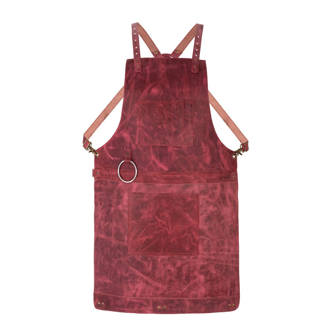 Pink Rose Leather Crossbody apron and Roll Gift Set