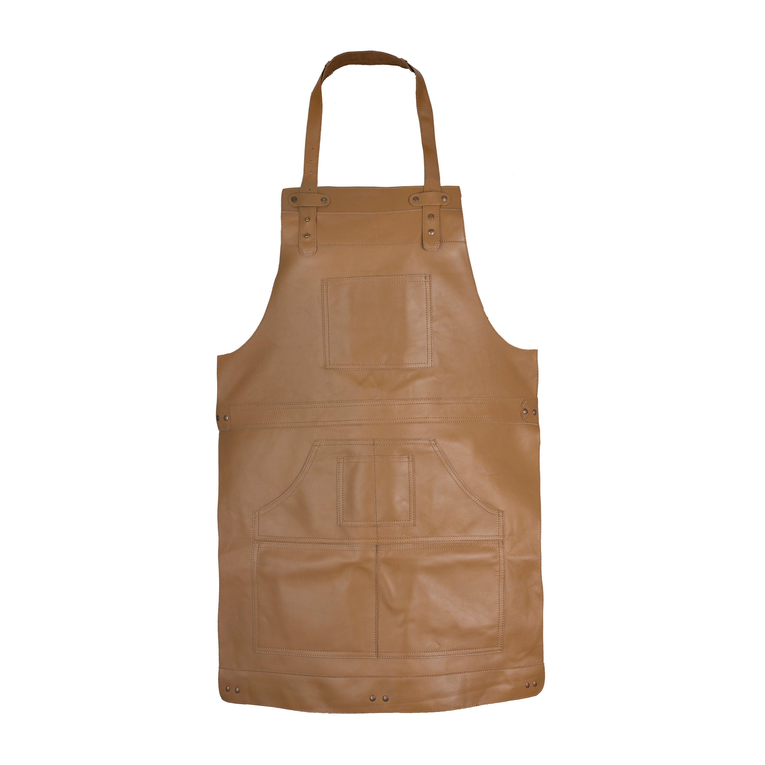 The Montana and Wear Top Grain Brown Leather Working Apron