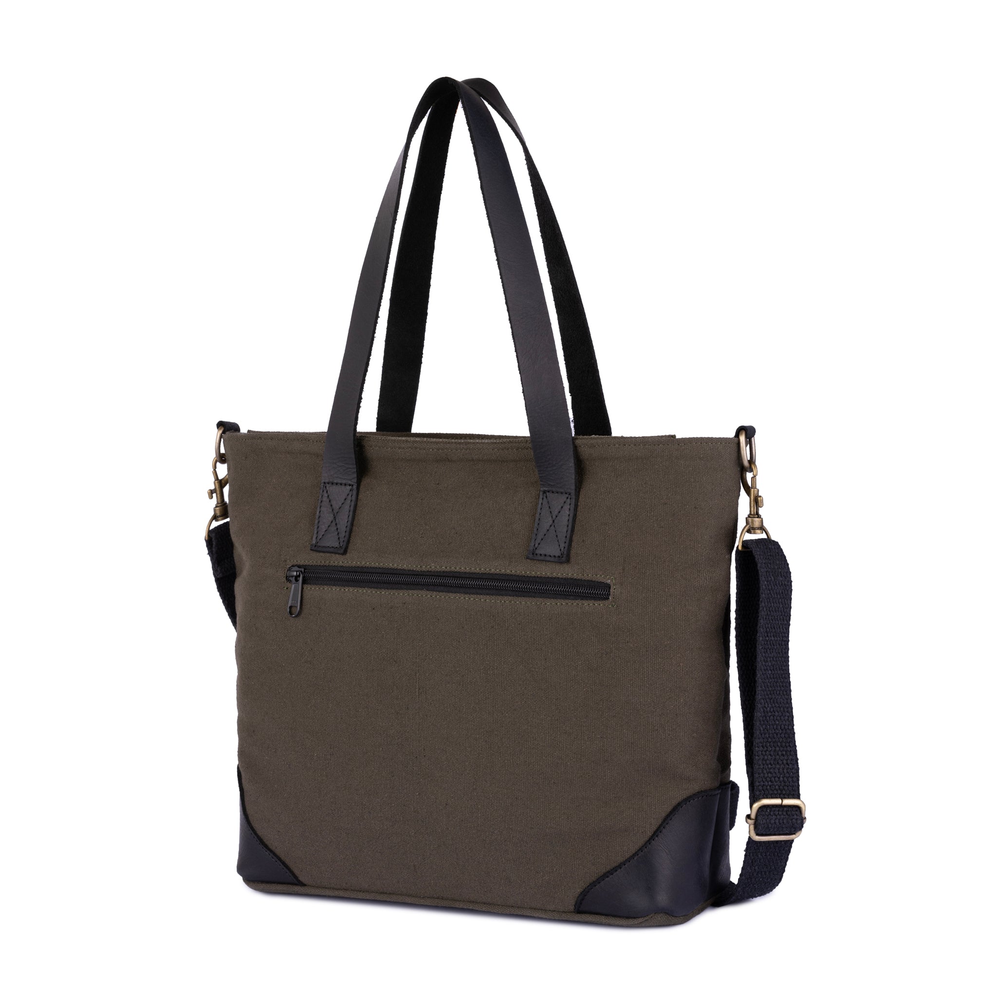 The Georgia Canvas Tote Bag for Woman With Leather Straps