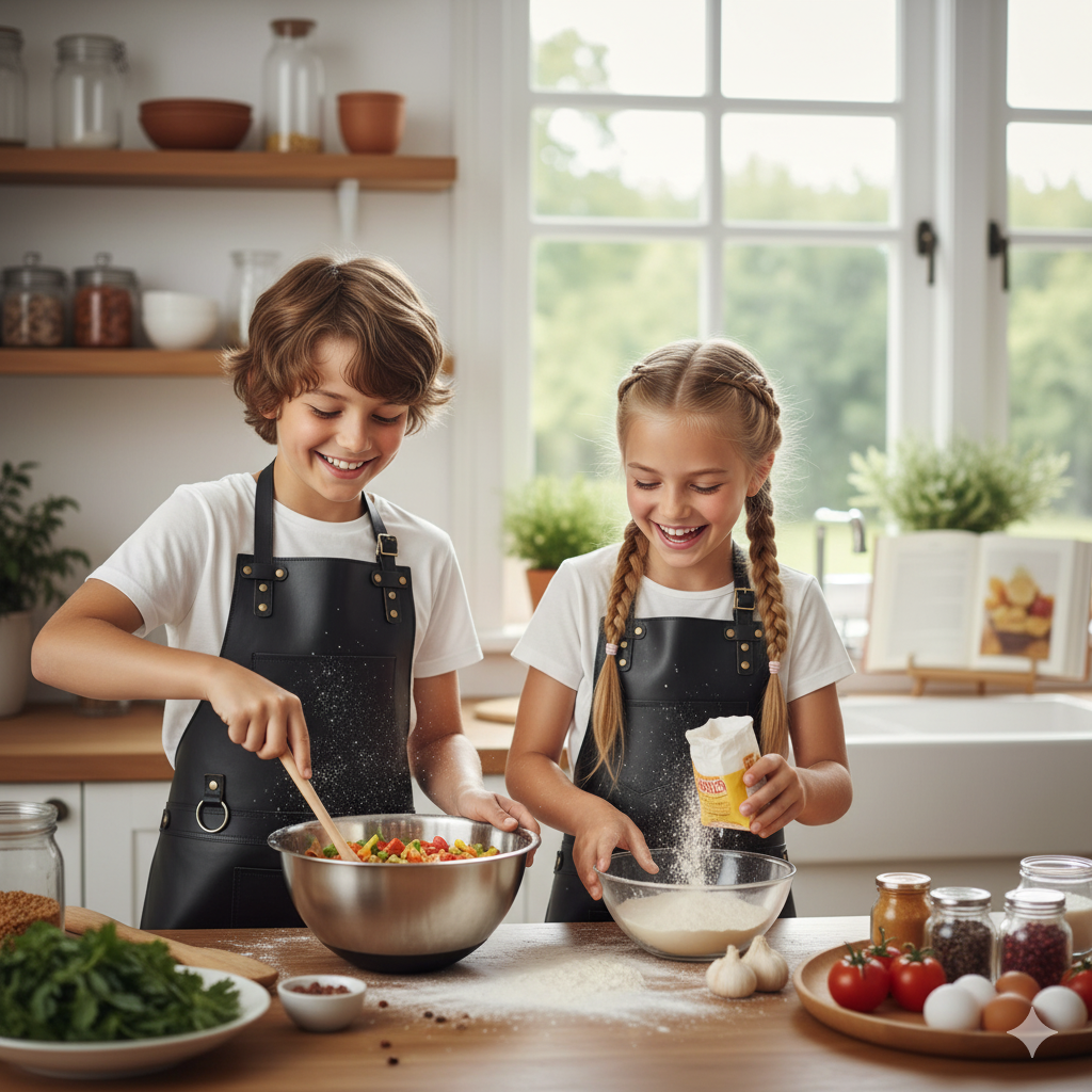 The Mississippi Black Full Grain Kids Leather Apron