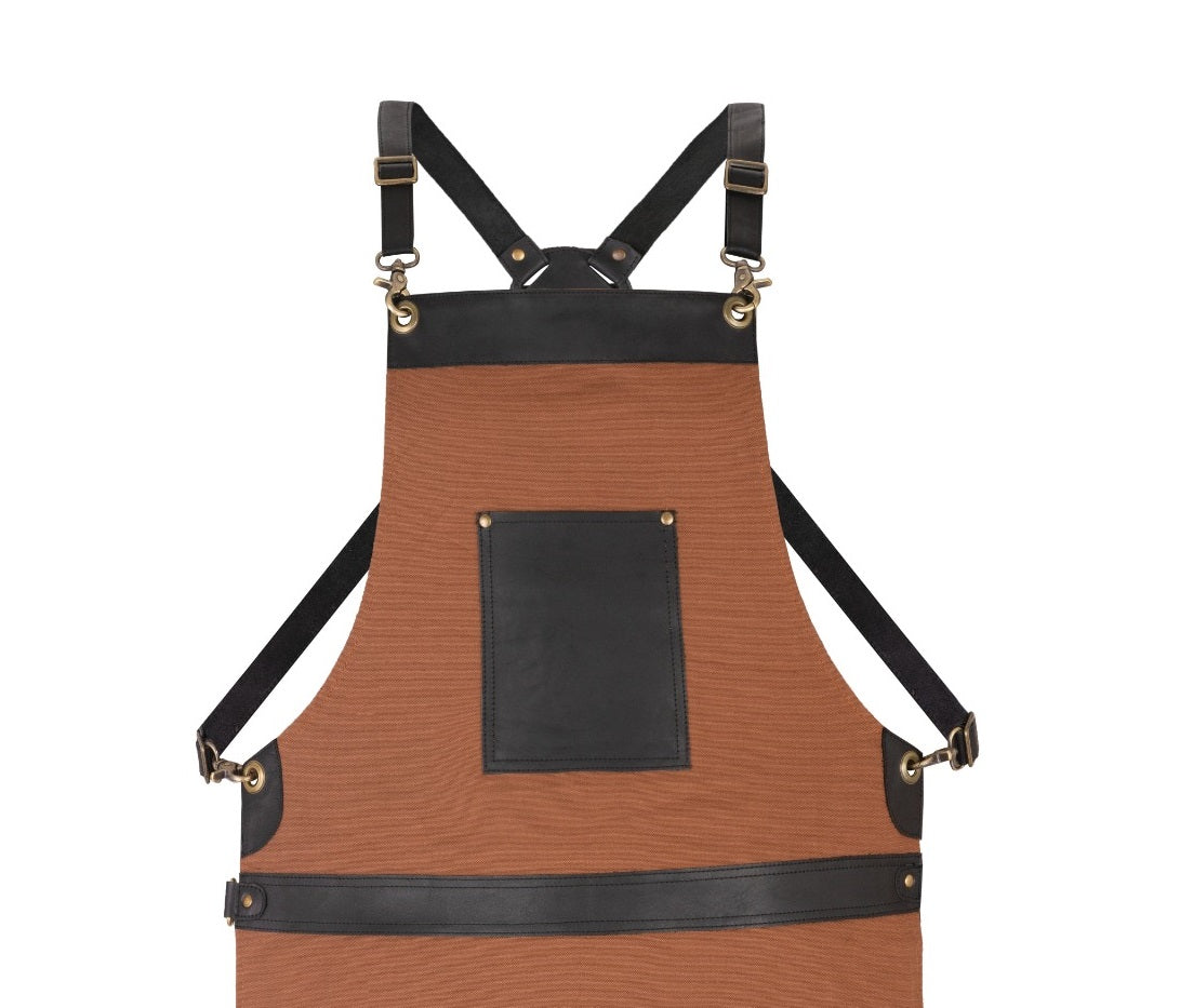 The Washington Brown Canvas Crossbody Cooking Apron