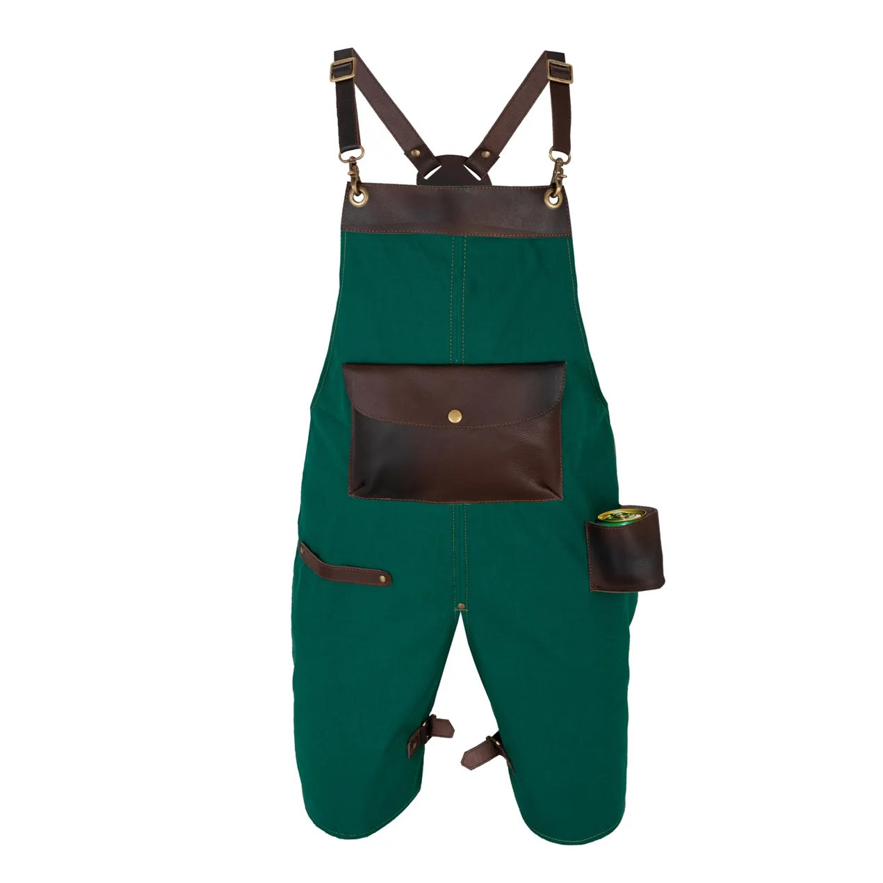 The Oregon Irish Green Split Leg Canvas Apron with Can Holder Leather Pocket