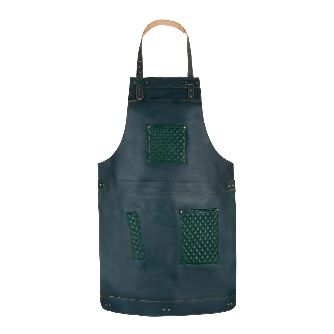 The New Mexico Leather Apron with handmade stitching on Leather pockets