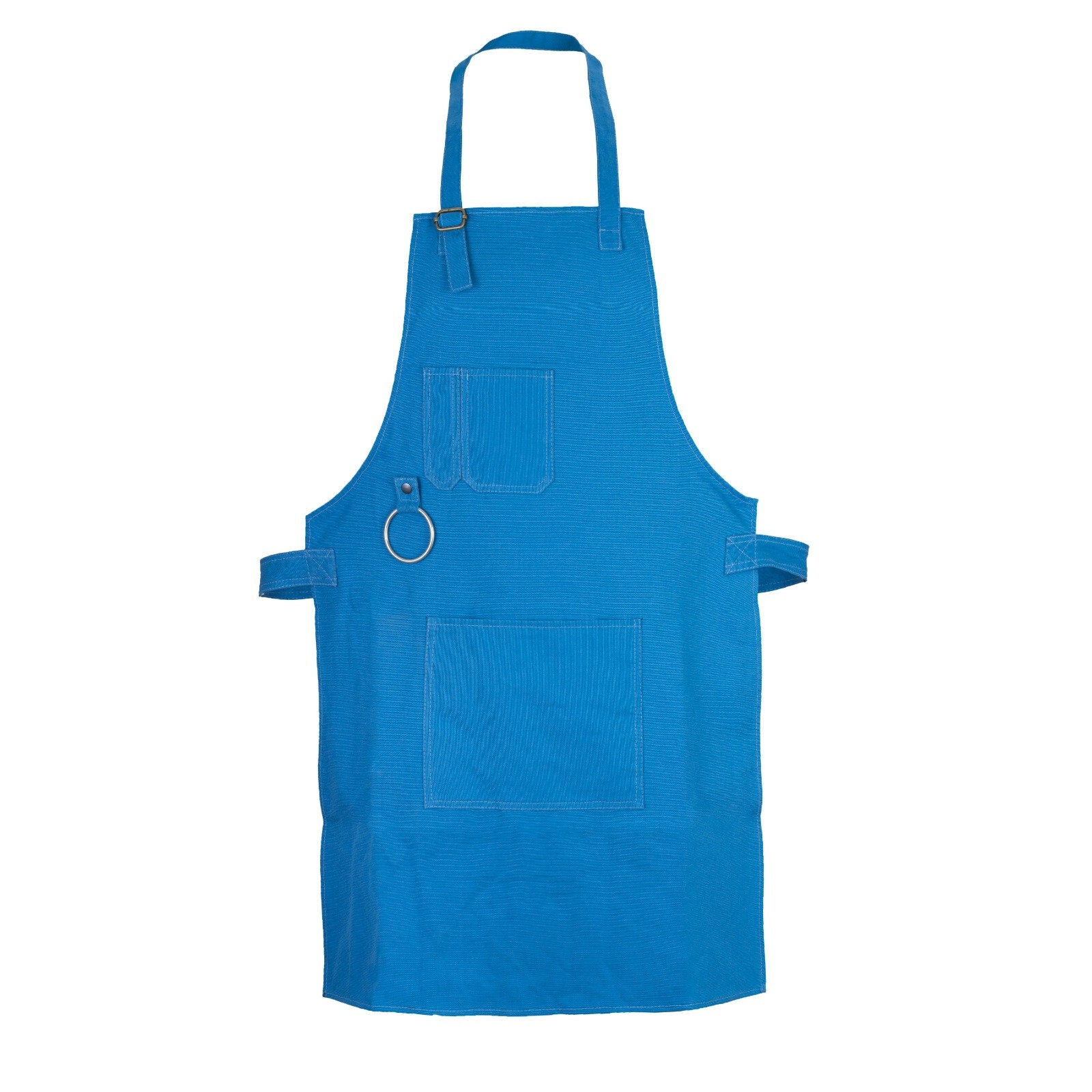 The Delaware Washable Blue Canvas apron with adjustable neck strap