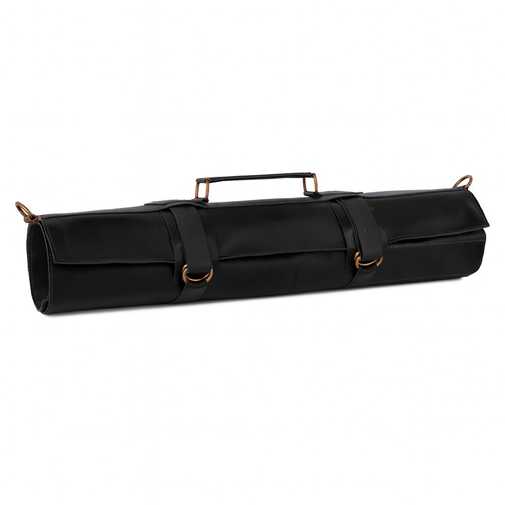 The Hawaii Full Grain 11 Pocket Handmade Black Leather knife Roll