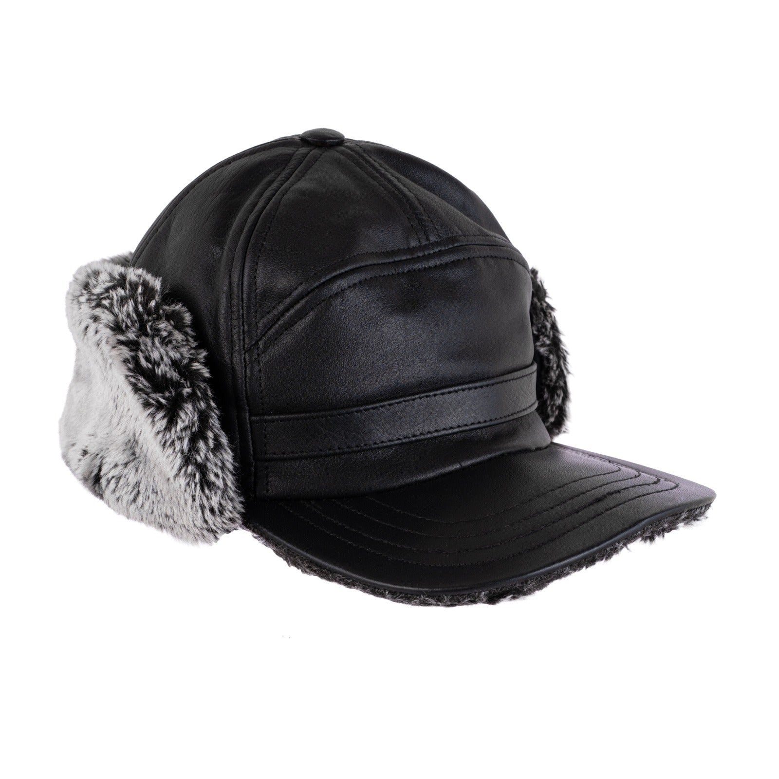 The Staffordshire Handmade Leather Winter Baseball Cap Earflap Fitted Hats