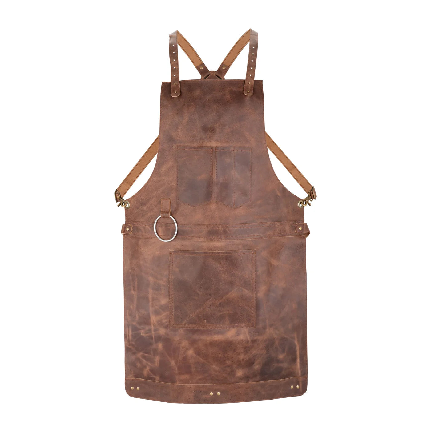 Distrressed Brown Crazy Horse Pull up Crossbody Leather apron