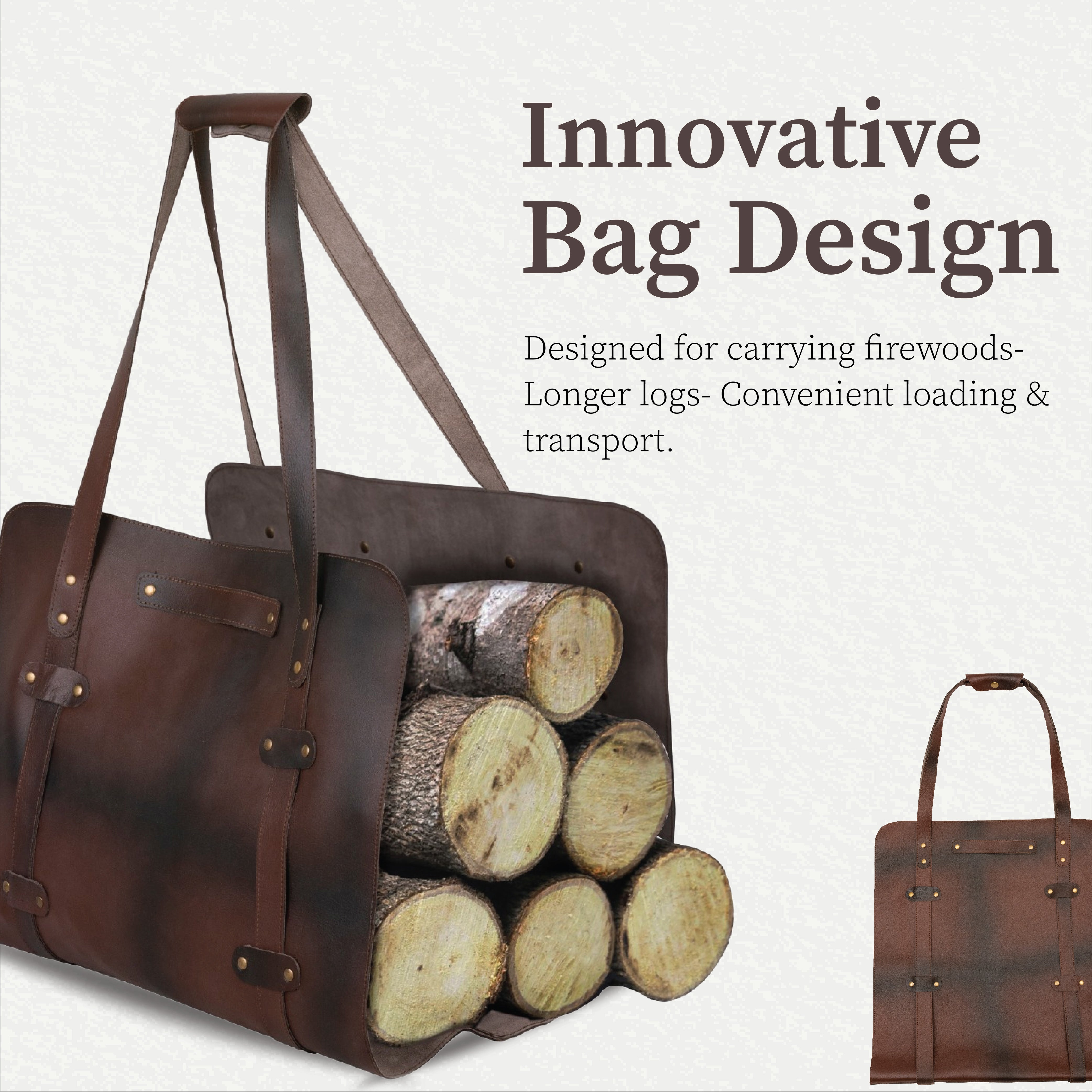 The Isle of Weight Leather Firewood Carrier