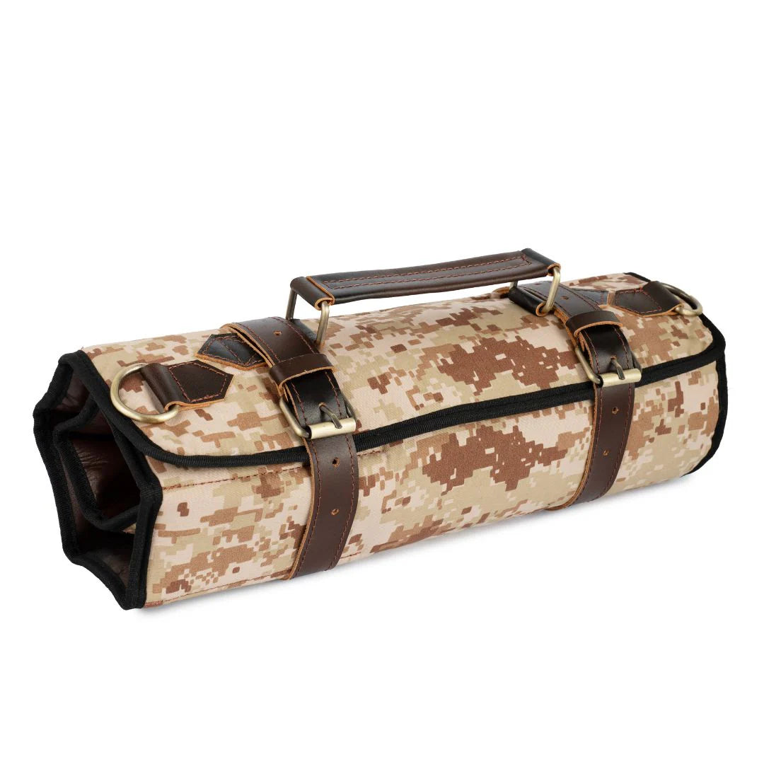 The Camo Canvas 9 Pocket Knife Roll Chef Roll