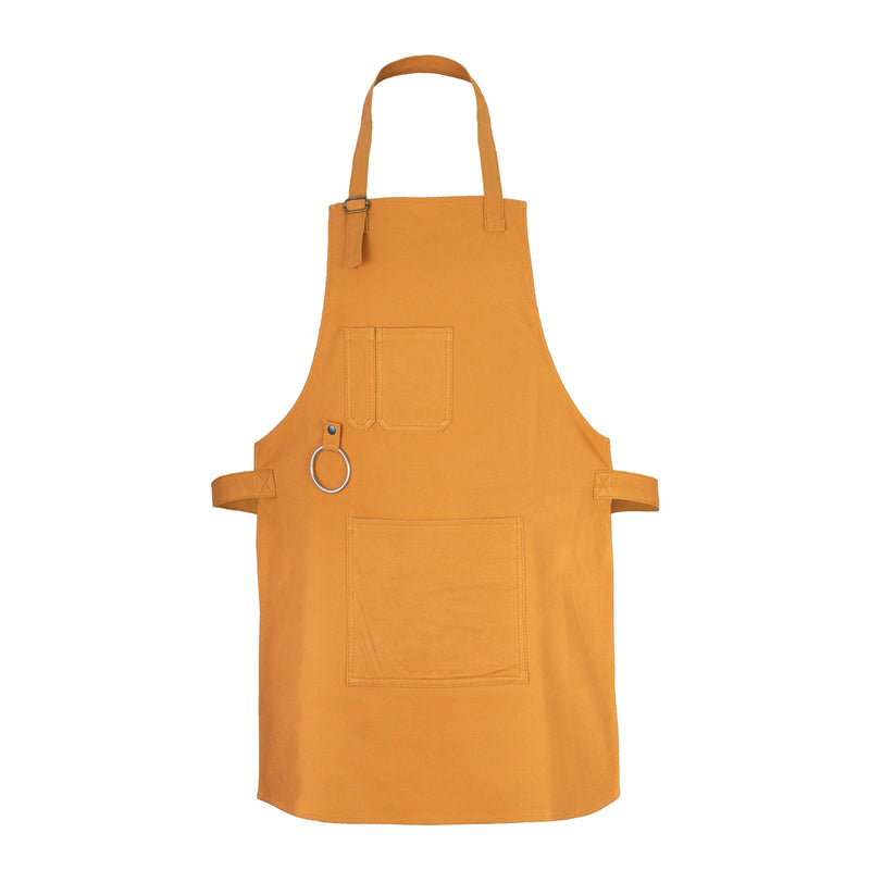 New Hampshire Washable Mustard Canvas apron with adjustable neck strap