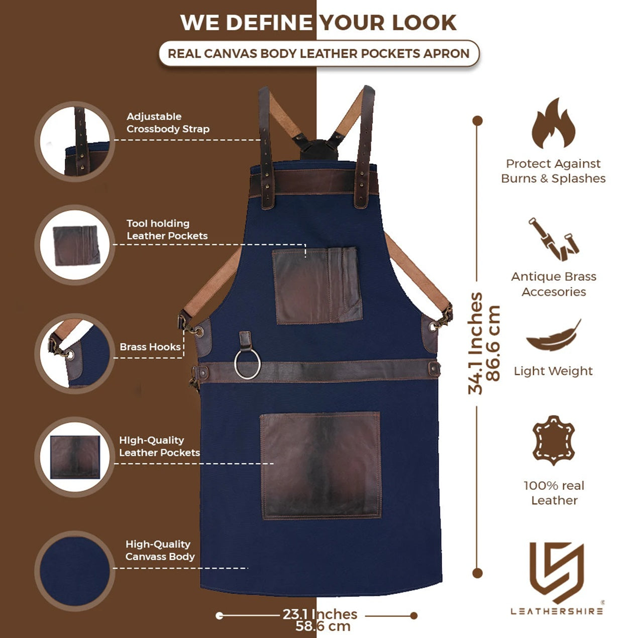 The Worcestershire Canvas Crossbody Apron
